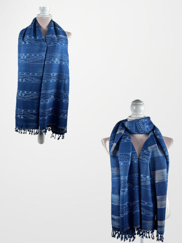 Naturfärgad sjal - Blue harmony